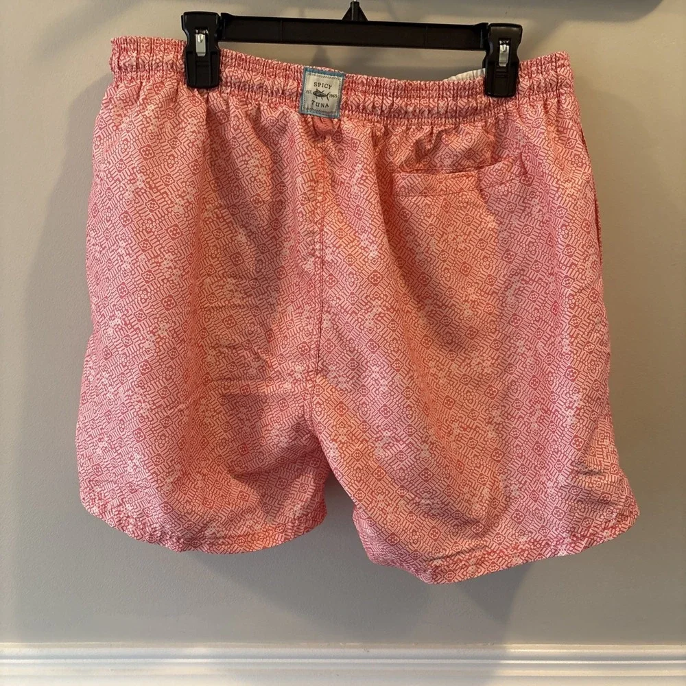 Spicy Tuna Swimsuit Swim Trunks‎ Adult geometric Salmon UV 50 Lined XL